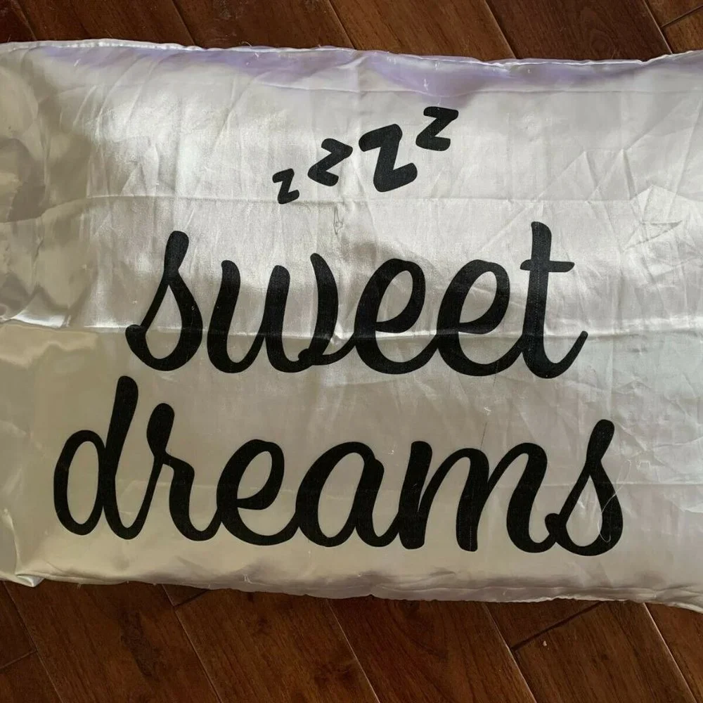 Pillowcase bundle Silky Satin GOOD NIGHT and SWEET DREAMS Standard Set 2 NEW